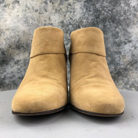 Kate Spade Women's Size 11M Tan Suede Closed Almond Toe Ankle Booties Boots - Picture 2 of 15